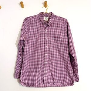 Coastal Cotton Classic Red Checkered Casual Button Down Shirt Men’s Size Large